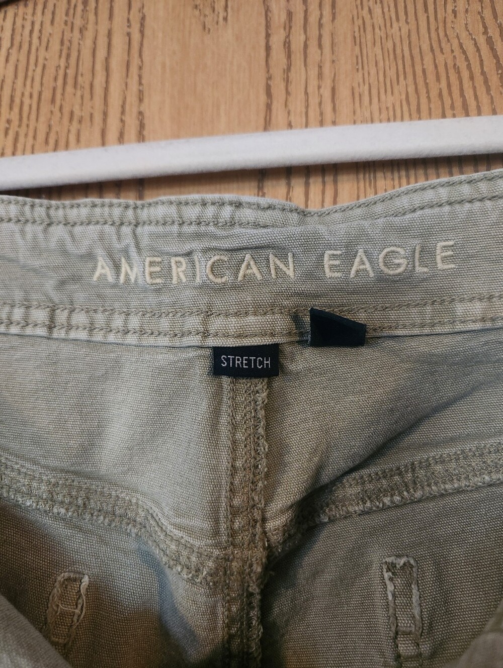 American Eagle Stovepipe Wide Leg Olive Jeans - Size 12 - Picture 4 of 5